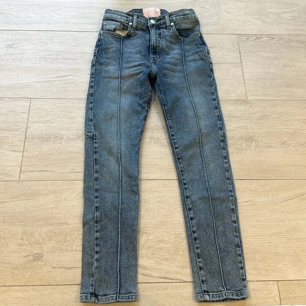 Womens High Waisted Star Patch Denim Jeans Blue‎ Casual Streetwear Size M